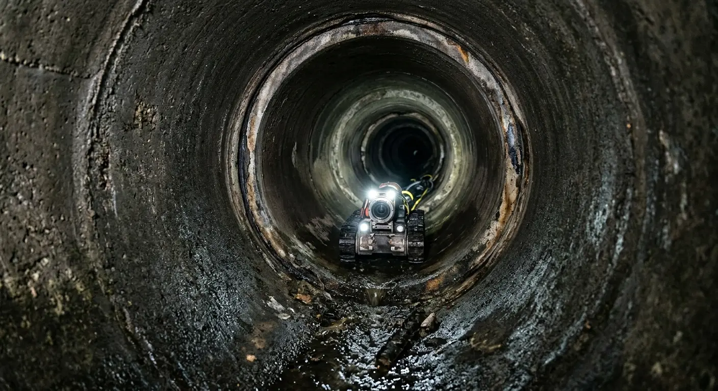 Robotic sewer camera inspecting pipe interior for Sewer Line Repair in Pawling